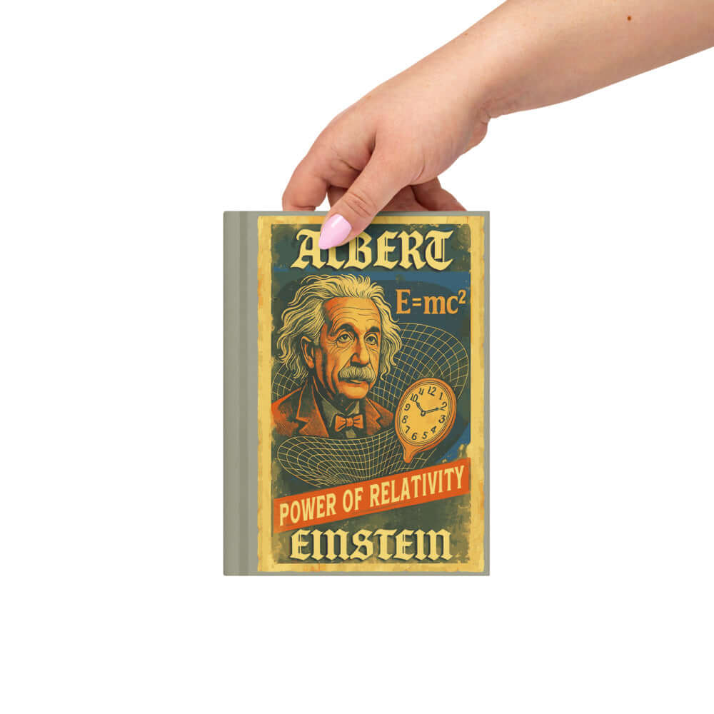 Albert Einstein - Power of Relativity Hardcover Journal with vintage design and illustration of Einstein.